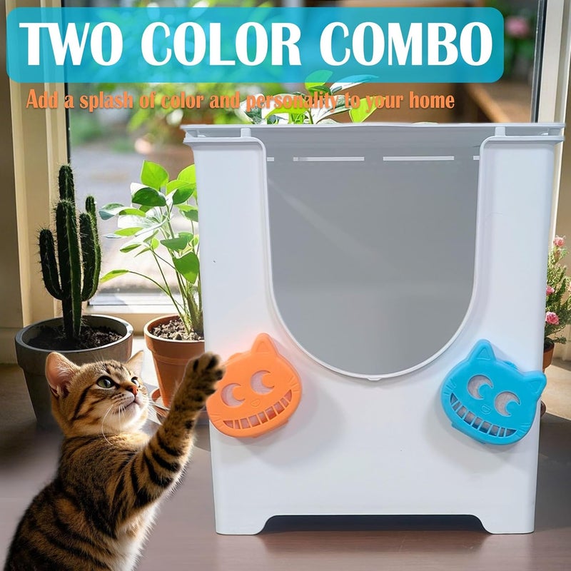 NEWKEY Cat Litter Box Deodorizer Pod, Stick-on Cat Odor Trap to Eliminates Litter Box Odors, Includes 2 OdorTrap Pod and 2 Odor Remover Refills Bags, Keep Home Fresh, Universal - Image 2